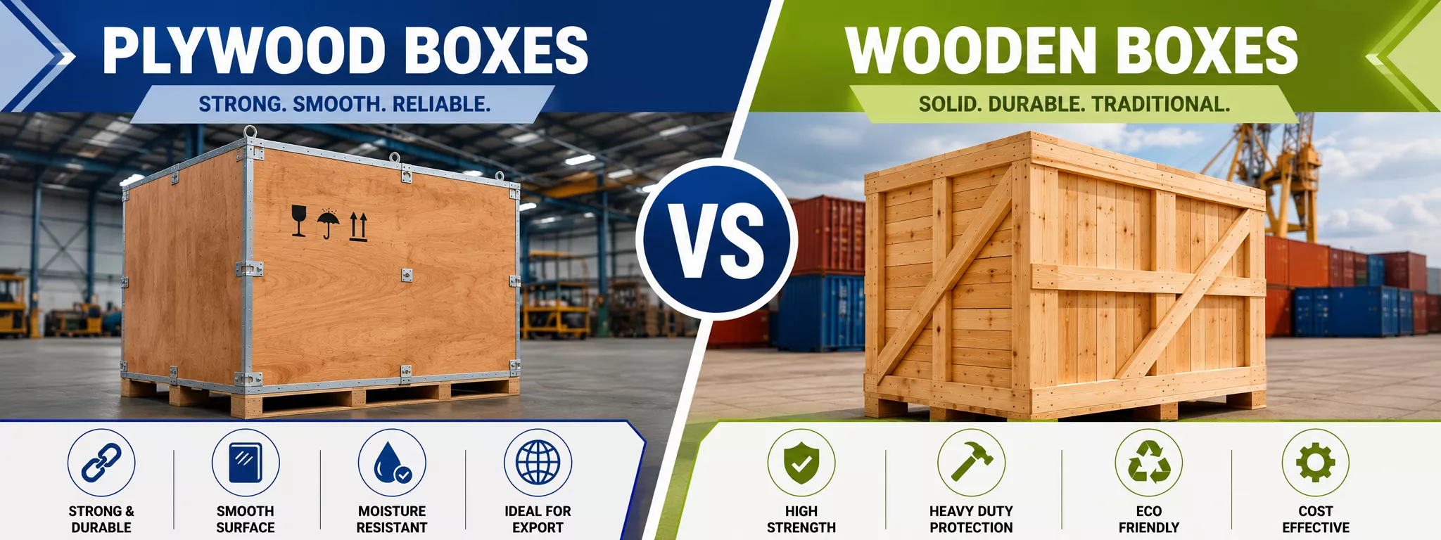 Plywood Boxes vs Wooden Boxes: Which Packaging Solution Is Better for Industrial and Export Goods?
